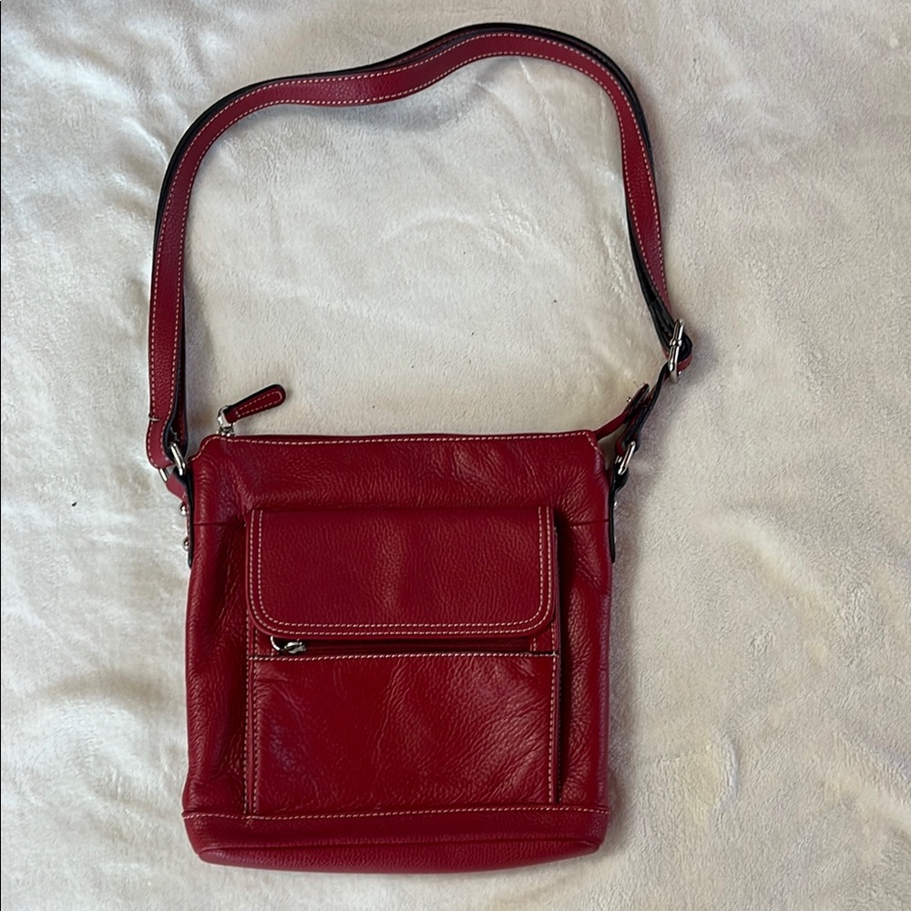 Gianibernini Red Leather Shoulder Bag